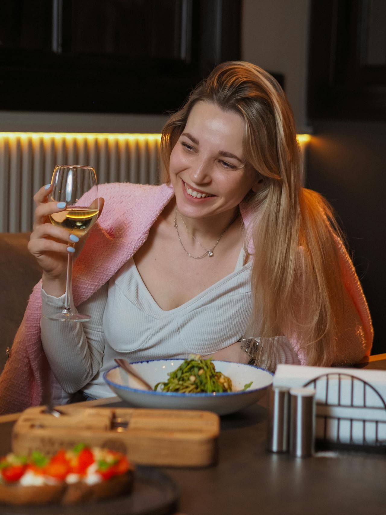Guest dining by the window